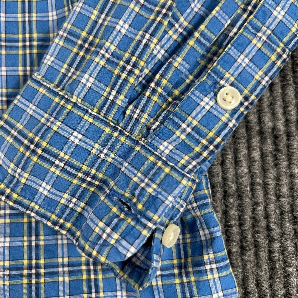 Ralph Lauren Shirt Youth Boys 7 Blue Plaid Long Sleeve Button Down Casual Dress